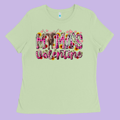 Mama Is Valentine Ladies Tee Designed By Racoondesign
