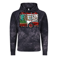 Cloud Black christmas on the farm tractor buffalo plaid Vintage Hoodie - Jasminsmagicworld