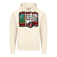 Vintage Artic christmas on the farm tractor buffalo plaid Vintage Hoodie - Jasminsmagicworld