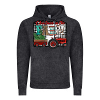 Vintage Black christmas on the farm tractor buffalo plaid Vintage Hoodie - Jasminsmagicworld