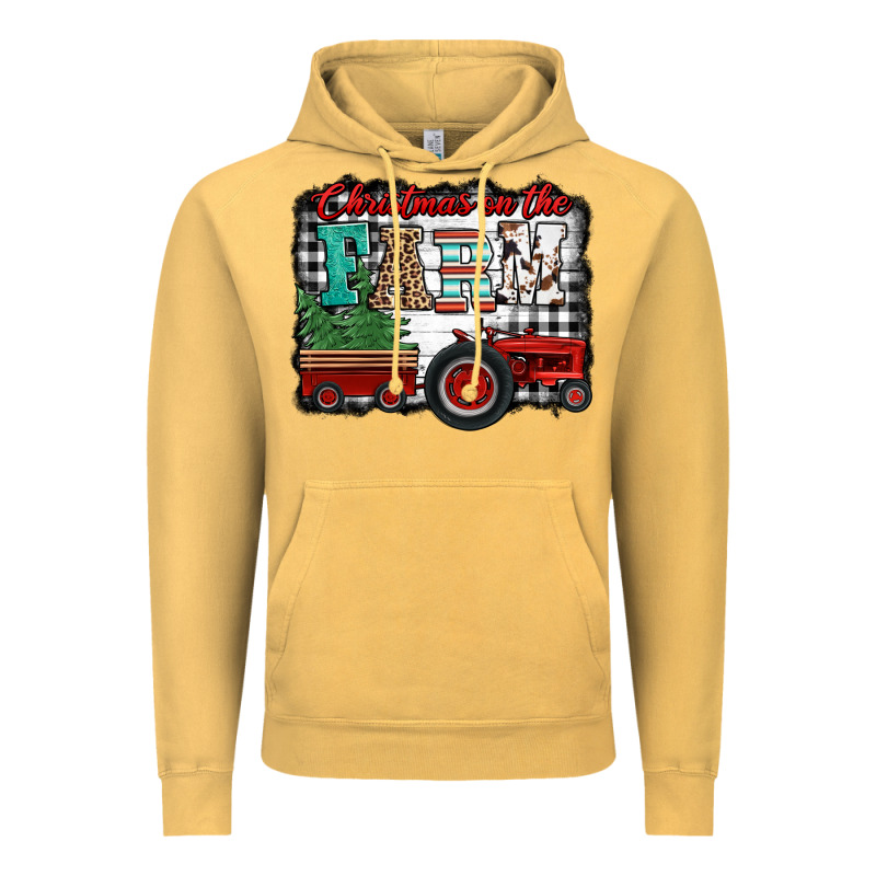 Christmas On The Farm Tractor Buffalo Plaid Vintage Hoodie by Jasminsmagicworld | Teevron