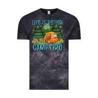 Cloud Black life is better by the camp fire Vintage Tee - MaliasSmallBusiness