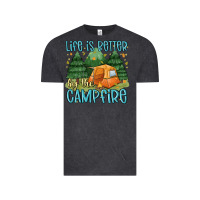 Vintage Black life is better by the camp fire Vintage Tee - MaliasSmallBusiness