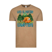 Vintage Coffee life is better by the camp fire Vintage Tee - MaliasSmallBusiness