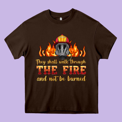 The Fire With Firefighter Air Mask Heavy Core Tee Designed By Hra Design Shop