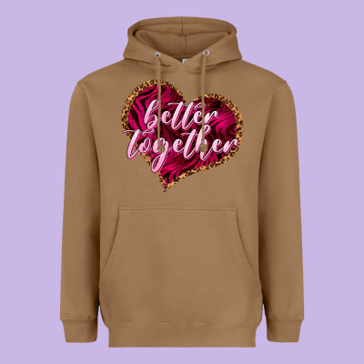 Better Together Valentine's Day Heavyweight Hoodie Designed By Howdyjamesfarm