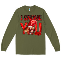 Army Green i gnome you with roses Long Sleeve Tee - NancyCooperArtShop