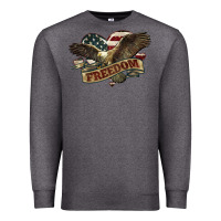 Charcoal Heather Freedom America Eagle 4th of july Premium Sweatshirt - HowdyJamesFarm