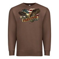 Chestnut Freedom America Eagle 4th of july Premium Sweatshirt - HowdyJamesFarm