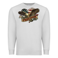 Dove Grey Freedom America Eagle 4th of july Premium Sweatshirt - HowdyJamesFarm