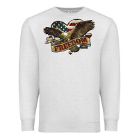 Oatmeal Heather Freedom America Eagle 4th of july Premium Sweatshirt - HowdyJamesFarm