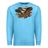 Ocean Blue Freedom America Eagle 4th of july Premium Sweatshirt - HowdyJamesFarm