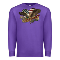 Purple Freedom America Eagle 4th of july Premium Sweatshirt - HowdyJamesFarm
