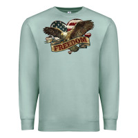 Seafoam Freedom America Eagle 4th of july Premium Sweatshirt - HowdyJamesFarm