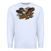 White Freedom America Eagle 4th of july Premium Sweatshirt - HowdyJamesFarm