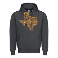 Smoke Western Texas Map Leopard Pattern Zipper Hoodie - Bettercallsaul