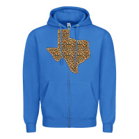 True Royal Western Texas Map Leopard Pattern Zipper Hoodie - Bettercallsaul