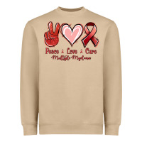 Mushroom Peace love cure Multiple Myeloma Heavyweight Sweatshirt - NancyCooperArtShop