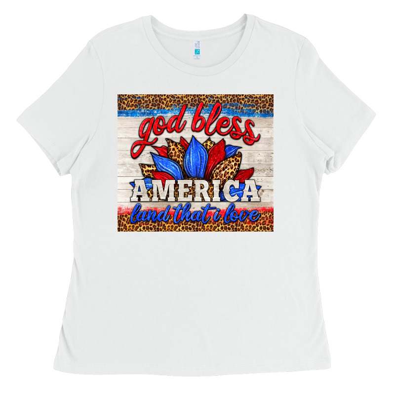 God Bless America Land That I Love Ladies Tee by HRA Design Shop | Teevron