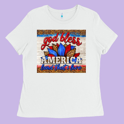 God Bless America Land That I Love Ladies Tee Designed By Hra Design Shop