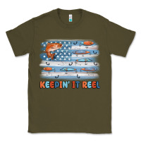 Army Green fishing lure flag keepin' it reel Classic Tee - MaliasSmallBusiness