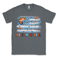 Charcoal Heather fishing lure flag keepin' it reel Classic Tee - MaliasSmallBusiness