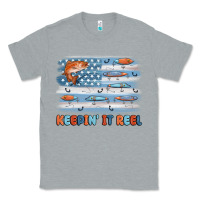 Heather Grey fishing lure flag keepin' it reel Classic Tee - MaliasSmallBusiness