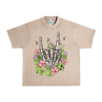 French Oak skeleton flowers Urban Heavy Tee - MaliasSmallBusiness