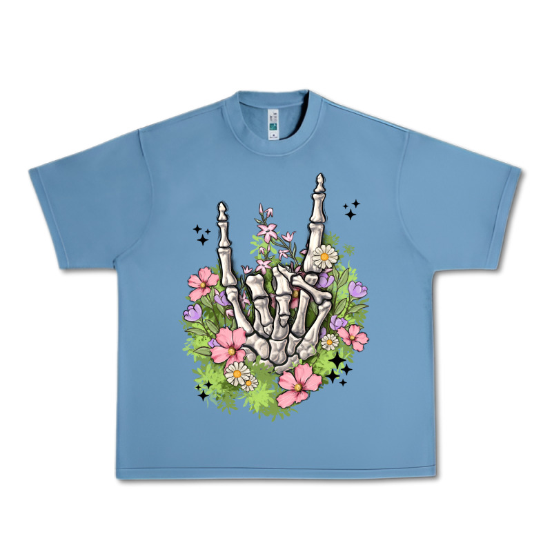 Skeleton Flowers Urban Heavy Tee by MaliasSmallBusiness | Teevron