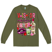 Army Green v is for vodka Long Sleeve Tee - NancyCooperArtShop