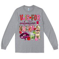 Heather Grey v is for vodka Long Sleeve Tee - NancyCooperArtShop