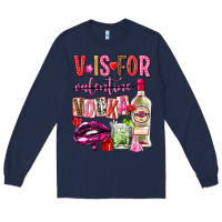Navy v is for vodka Long Sleeve Tee - NancyCooperArtShop