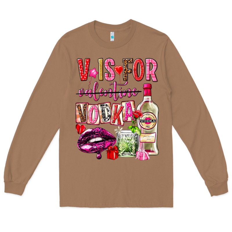 V Is For Vodka Long Sleeve Tee by NancyCooperArtShop | Teevron