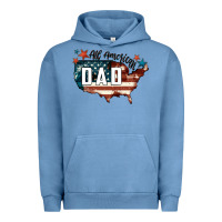 Pigment Pebble Blue All american dad Urban Hoodie - FaDigitalArtStudio