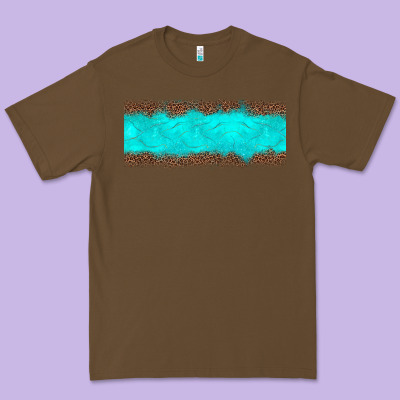 Turquoise Leopard Premium Tee Designed By Jahusdesignshop
