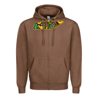 Chestnut Western Tenessee Map Sunflower Pattern Zipper Hoodie - Bettercallsaul