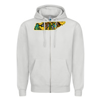 Dove Grey Western Tenessee Map Sunflower Pattern Zipper Hoodie - Bettercallsaul