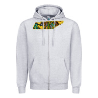 Heather Grey Western Tenessee Map Sunflower Pattern Zipper Hoodie - Bettercallsaul