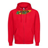 Red Western Tenessee Map Sunflower Pattern Zipper Hoodie - Bettercallsaul