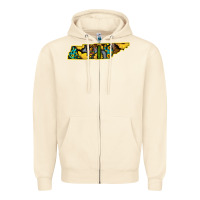 Sandshell Western Tenessee Map Sunflower Pattern Zipper Hoodie - Bettercallsaul