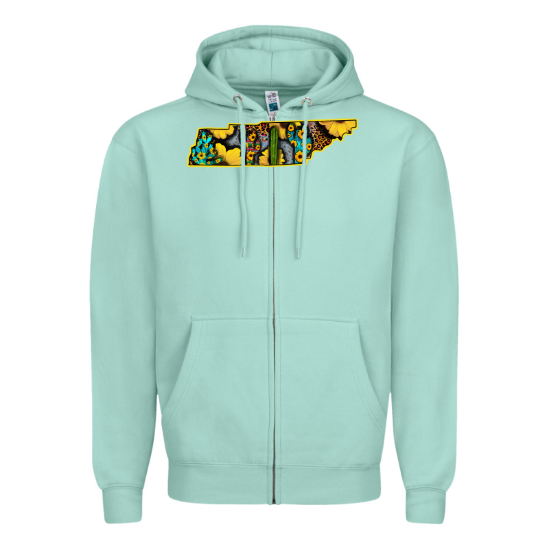 Western Tenessee Map Sunflower Pattern Zipper Hoodie by Bettercallsaul | Teevron