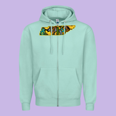 Western Tenessee Map Sunflower Pattern Zipper Hoodie Designed By Bettercallsaul