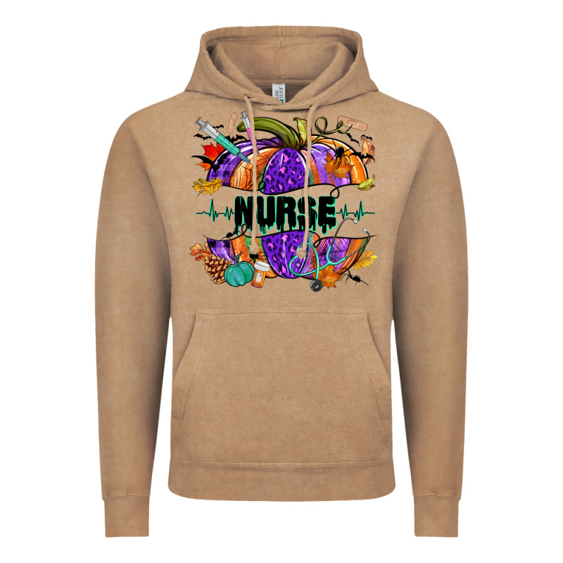 Halloween Nurse Pumpkin Vintage Hoodie by NancyCooperArtShop | Teevron