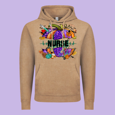 Halloween Nurse Pumpkin Vintage Hoodie Designed By Nancycooperartshop