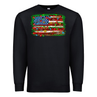 Black Christmas American flag 4th of july Premium Sweatshirt - HowdyJamesFarm