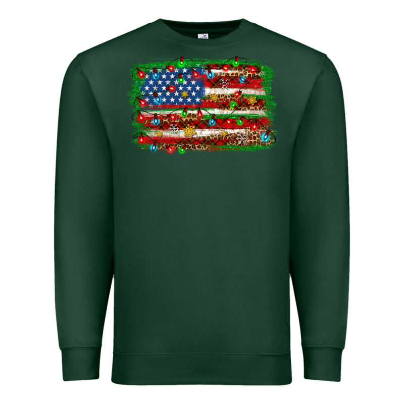 Christmas American Flag 4th Of July Premium Sweatshirt by HowdyJamesFarm | Teevron