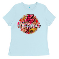 Baby Blue mama lighting bolt Ladies Tee - RacoonDesign