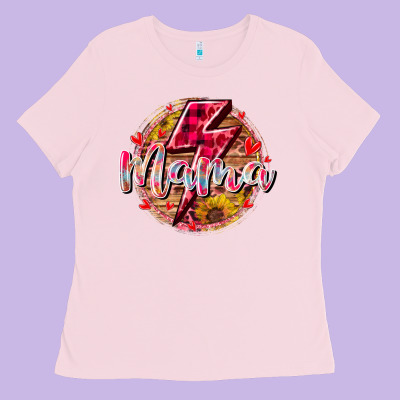 Mama Lighting Bolt Ladies Tee Designed By Racoondesign