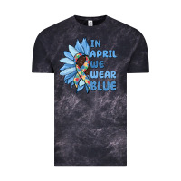 Cloud Black in april we wear blue Vintage Tee - MaliasSmallBusiness
