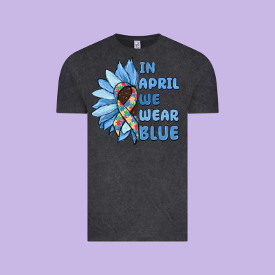 In April We Wear Blue Vintage Tee Designed By Maliassmallbusiness